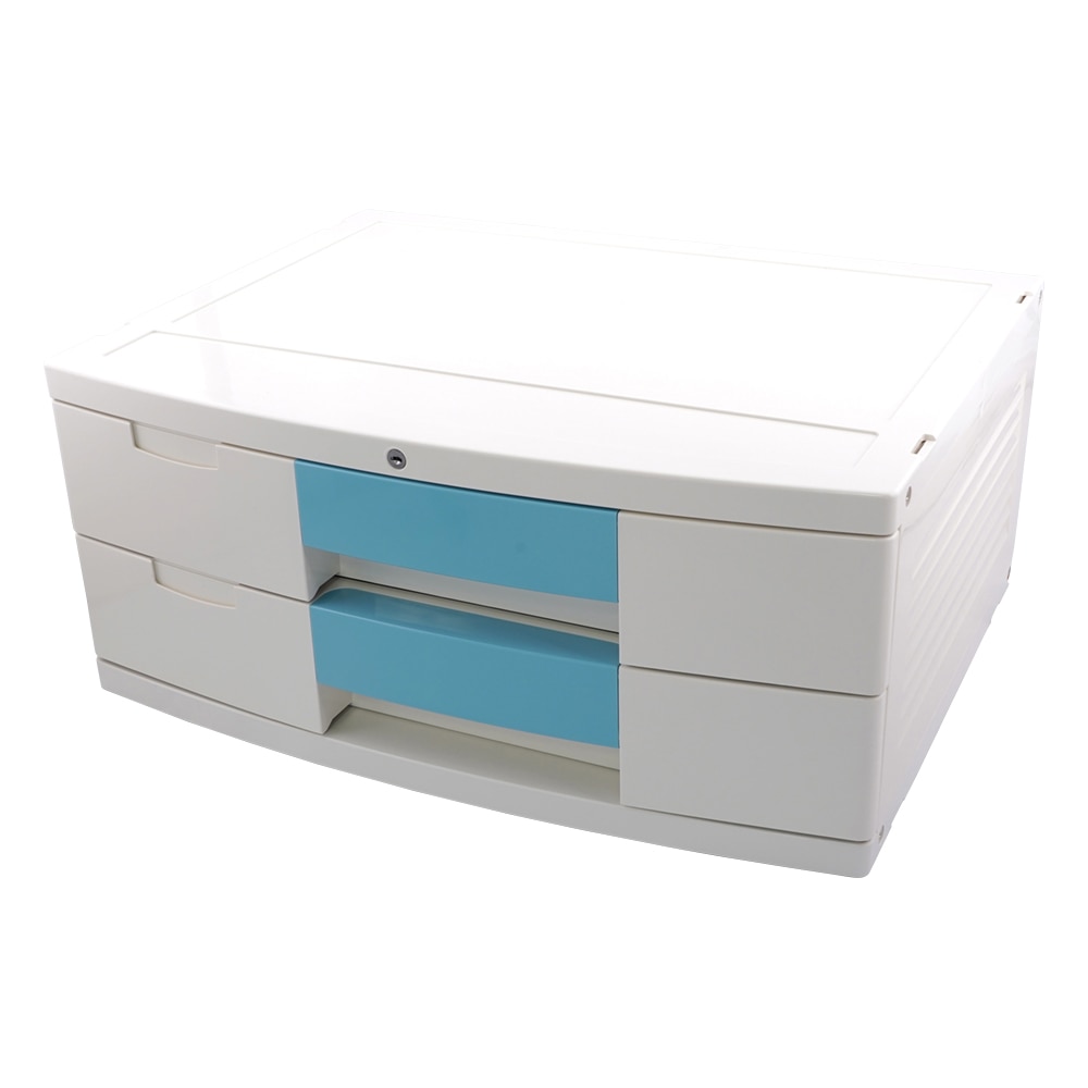 ナビス(アズワン) トレイBOX(鍵付) A3用ブルー 470×360×205mm 304H 1個(ご注文単位1個)【直送品】