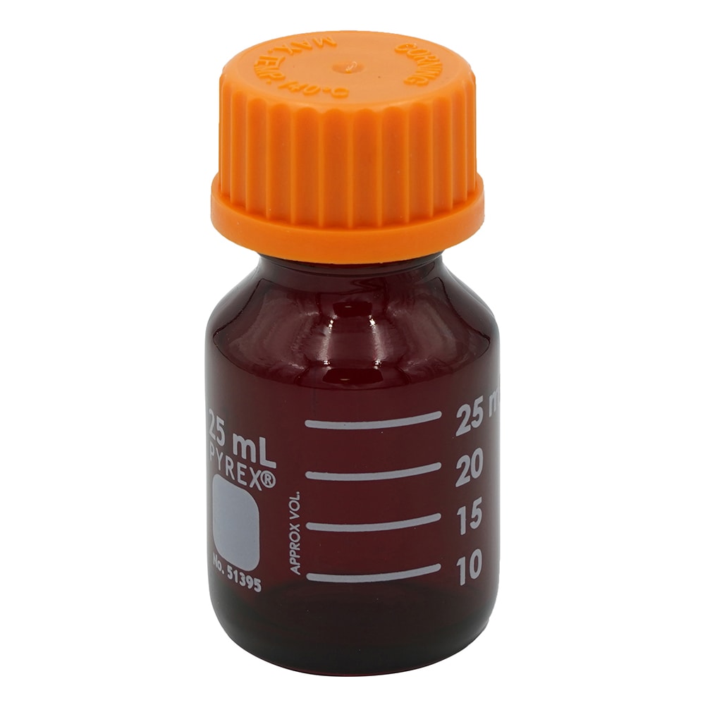 コーニング・PYREX メディウム瓶(PYREX(R)オレンジキャップ付き) 遮光 25mL 51395-25 1本(ご注文単位1本)【直送品】