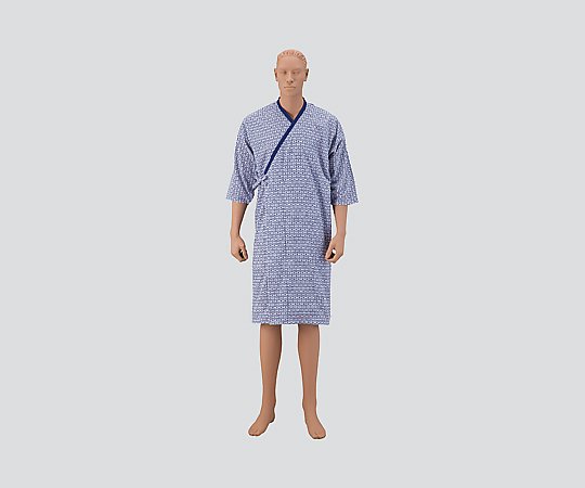 アズワン ガーゼ二重合わせ介護寝巻 (男性用/M) 9500(男性用M) 1枚(ご注文単位1枚)【直送品】