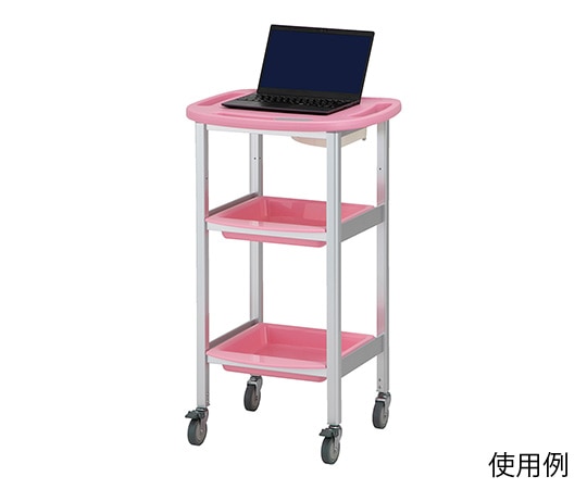 アズワン パソコン処置カート 固定式 ピンク AO-KT-P 1個(ご注文単位1個)【直送品】