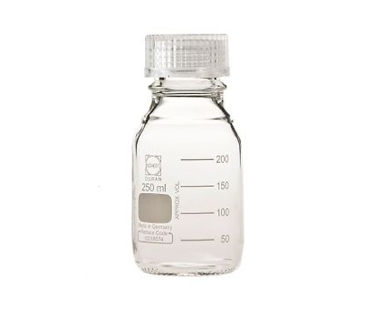 DWK Life Sciences ねじ口瓶丸型(デュラン(R)) 透明キャップ付 250mL 1本(ご注文単位1本)【直送品】