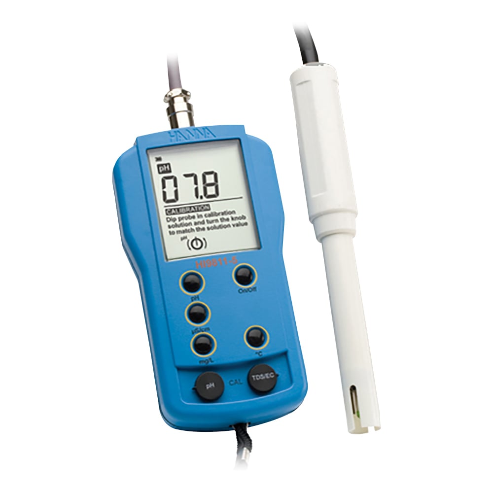 ハンナ インスツルメンツ pH計 本体 青 HI9811-51 1台(ご注文単位1台)【直送品】