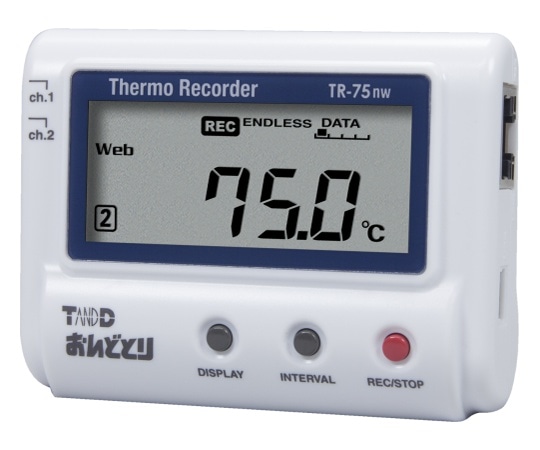 ティアンドデイ 温度記録計(おんどとり) TR-75NW 1個(ご注文単位1個)【直送品】
