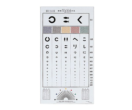 アズワン 視力表 山地式(3m) 1枚(ご注文単位1枚)【直送品】