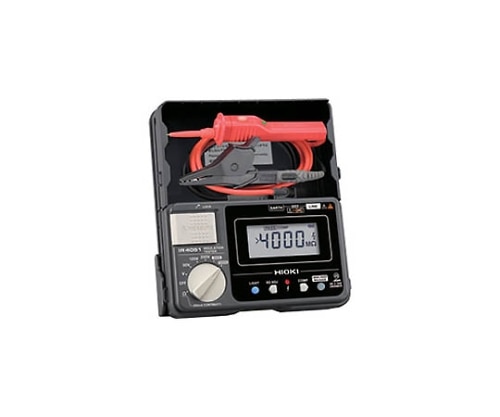 日置電機 絶縁抵抗計 1000V/4000MΩ 5レンジ (スイッチ付きリード附属) IR4051-11 1個(ご注文単位1個)【直送品】