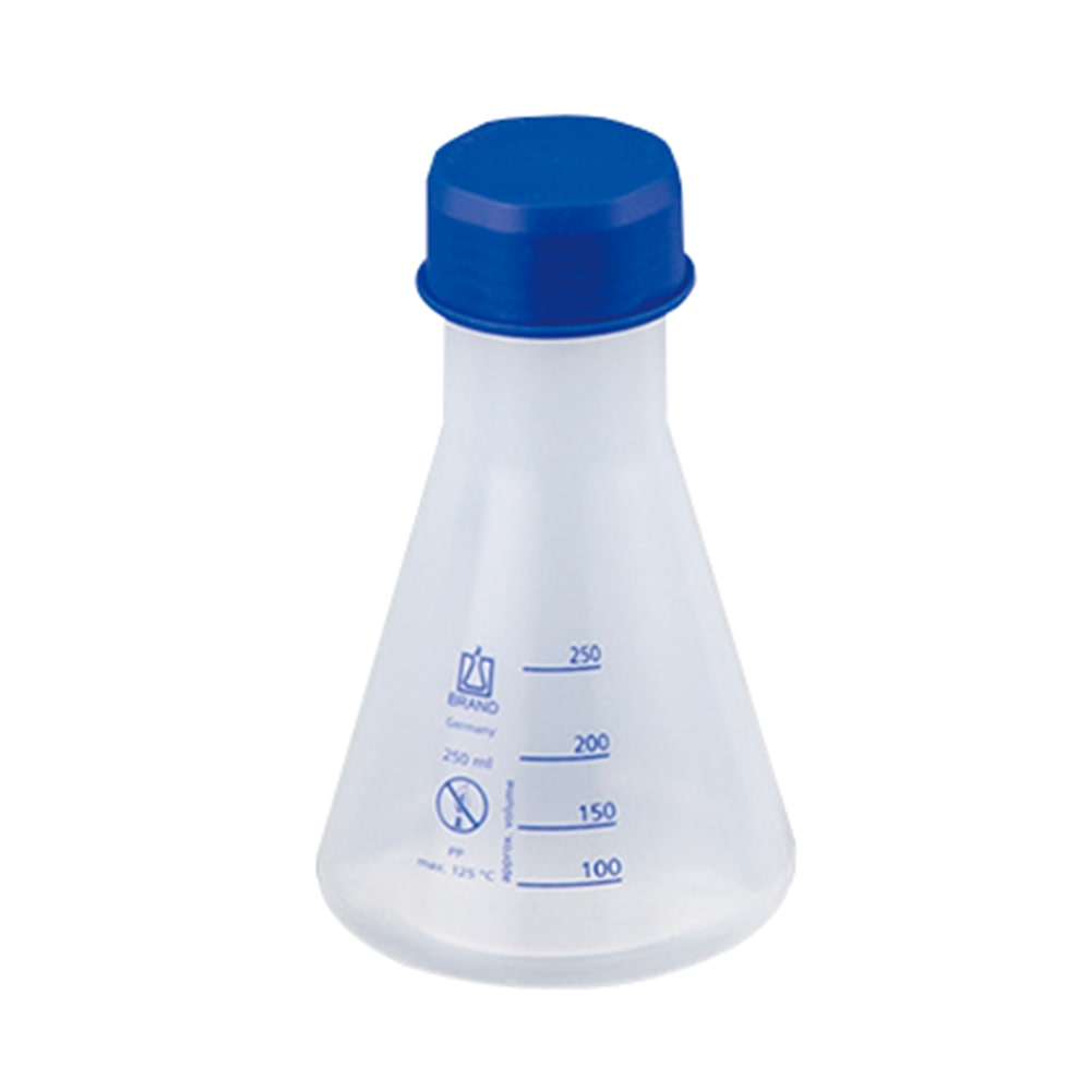 BRAND PP三角フラスコ(青目盛)250mL 93175 1個(ご注文単位1個)【直送品】