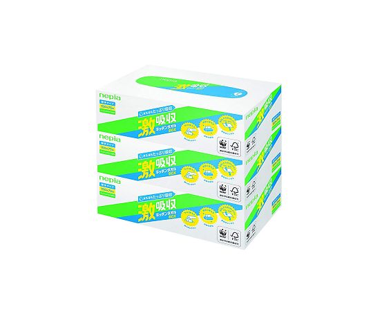 王子ネピア ネピア 激吸収キッチンタオルボックス (75組) 3個パック 1パック (ご注文単位1パック) 【直送品】