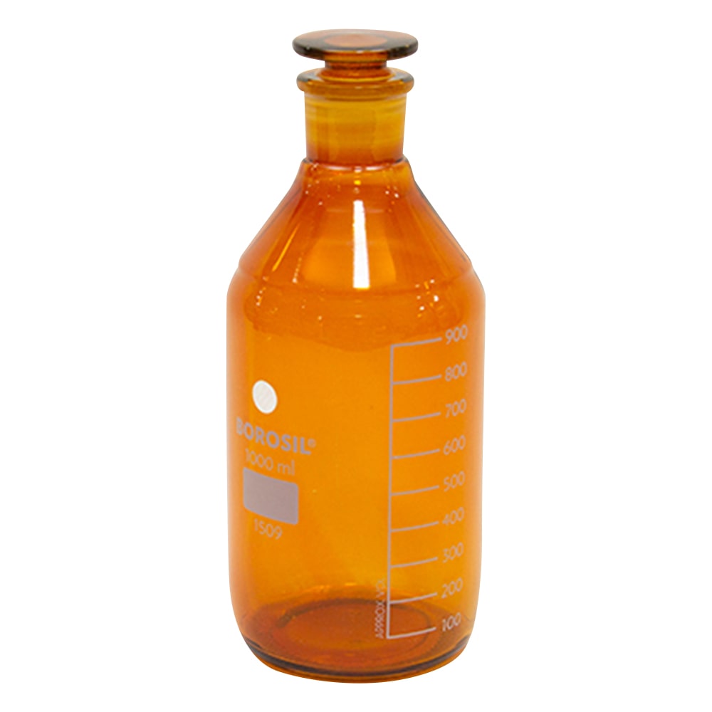 アズワン 栓付褐色試薬瓶 (目盛付き) 1000mL1509029 1本 (ご注文単位1本) 【直送品】