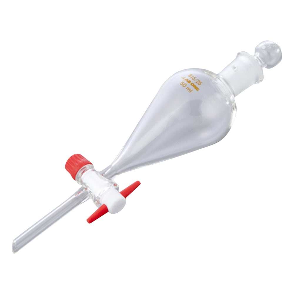 アズワン スキーブ型分液ロート テフロン (R) プラグ付 50mL 1個 (ご注文単位1個) 【直送品】
