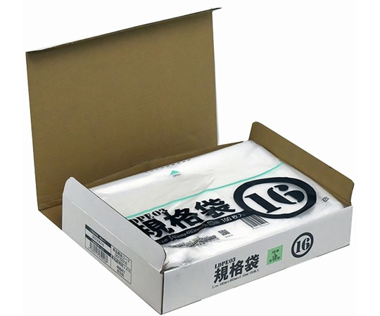 紺屋商事 小箱売:PE規格ポリ袋 03透明 16号 100枚×5冊入 00723016 1箱(ご注文単位1箱)【直送品】