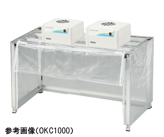 アズワン 折りたたみ簡易型クリーンブース ファンユニット2台付き 制電カバー OKC1000A 1個 (ご注文単位1個)【直送品】