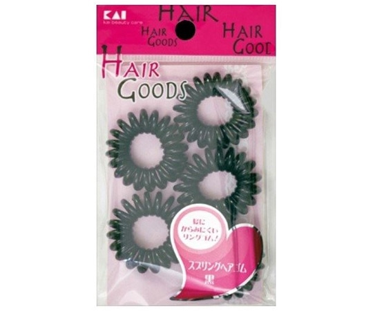 貝印 HAIR GOODSスプリングヘアゴム黒 5個入 HA3050H 1個（ご注文単位1個）【直送品】