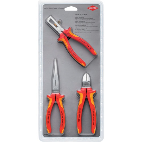 トラスコ中山 KNIPEX 絶縁工具3点セット(ワイヤーストリッパー・ニッパー・ペンチ)(ご注文単位1セット)【直送品】