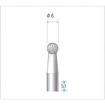 トラスコ中山 ナカニシ チタンコート超硬カッター 球(ダブルカット) 刃径6mm 刃長6mm(ご注文単位1本)【直送品】