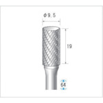 トラスコ中山 ナカニシ チタンコート超硬カッター 円筒(ダブルカット)刃径9.5mm 刃長19mm(ご注文単位1本)【直送品】