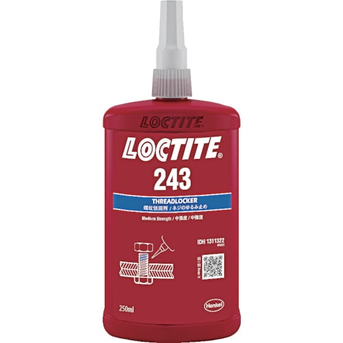 トラスコ中山 ロックタイト ネジロック剤 243 250ml(ご注文単位1本)【直送品】