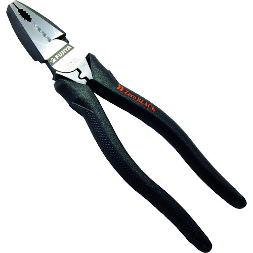 トラスコ中山 フジ矢 電工職人偏芯ペンチ Zero Black 全長202mm(ご注文単位1個)【直送品】