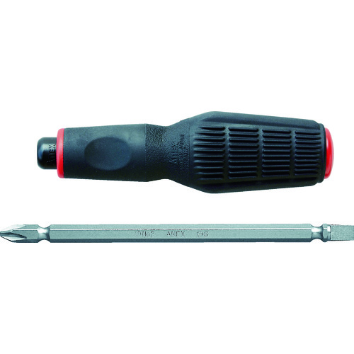 トラスコ中山 アネックス 差替式ドライバー ソフトグリップ 刃先+2×-6×軸長135 全長135mm(ご注文単位1セット)【直送品】