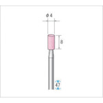 トラスコ中山 ナカニシ 軸付砥石(1Pk(袋)=10本入)粒度#80 ピンク 円筒 外径4mm(ご注文単位1パック)【直送品】