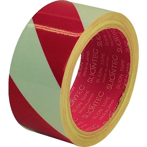 トラスコ中山 スリオン 危険表示用反射テープ 45mm×10m(赤/白)(ご注文単位1巻)【直送品】