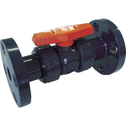 トラスコ中山 エスロン 塩ビ製ボールバルブ フランジ式 本体PVC OリングEPDM 15 長さ143mm×高さ98mm(ご注文単位1個)【直送品】