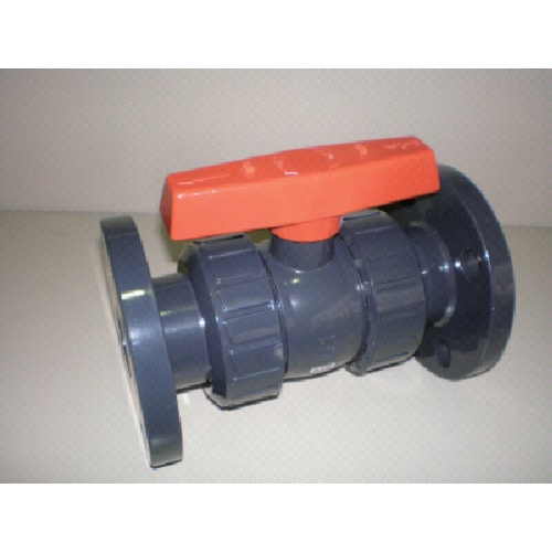 トラスコ中山 エスロン 塩ビ製ボールバルブ フランジ式 本体PVC OリングEPDM 40 長さ212mm×高さ171mm(ご注文単位1個)【直送品】