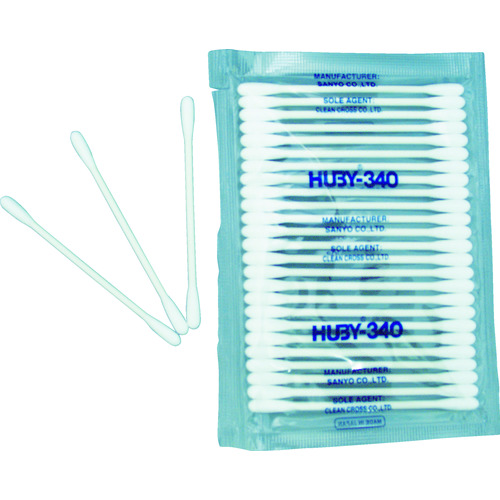 トラスコ中山 HUBY HUBY 3インチ 工業用綿棒(先端砲弾型)CA-002SP (100本入)(ご注文単位1袋)【直送品】