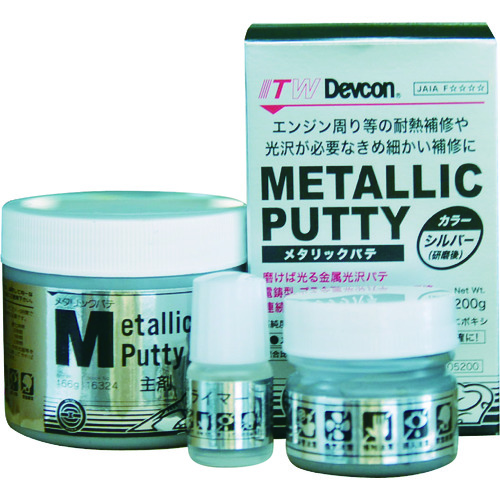 トラスコ中山 デブコン 耐熱補修剤 メタリックパテ 200g(ご注文単位1セット)【直送品】
