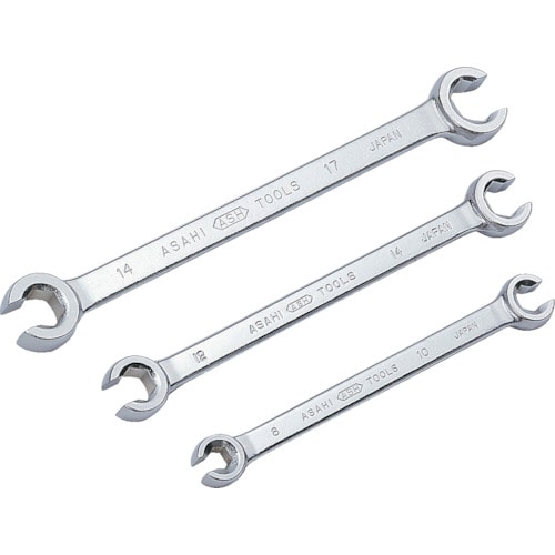 トラスコ中山 ASH 両口フレアーナットレンチ11mm×13mm(ご注文単位1個)【直送品】
