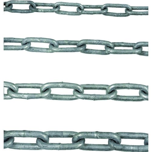 トラスコ中山 ニッサチェイン 鉄ドブメッキ溶接リンクチェイン 4mm×30m(ご注文単位1本)【直送品】