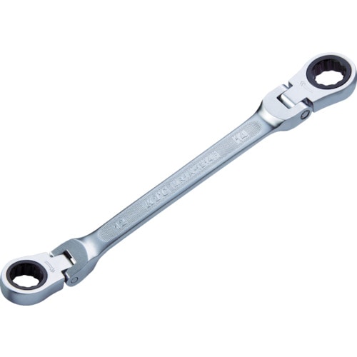 トラスコ中山 KTC ラチェットめがねレンチ(両頭型首振りタイプ) 対辺寸法10×12mm 全長176mm(ご注文単位1個)【直送品】