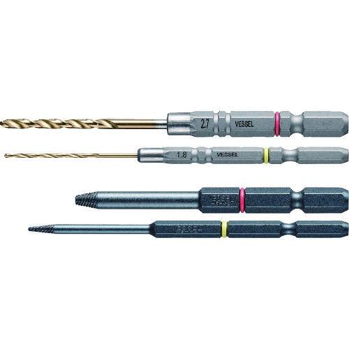 トラスコ中山 ベッセル 特定用途用ビット ネジはずしビットスリム M3~M6 ステンレスネジ対応 NEJ-45(ご注文単位1パック)【直送品】