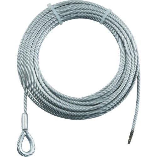 トラスコ中山 TRUSCO 手動ウインチ用SUSワイヤーΦ5×30M用(シンブル入りロック)(ご注文単位1本)【直送品】