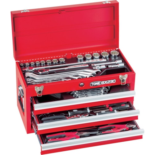 トラスコ中山 TONE 整備用工具セット ツールセット 差込角12.7mm 62点セット シルバー(ご注文単位1セット)【直送品】