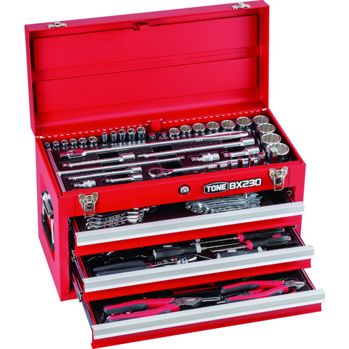 トラスコ中山 TONE 整備用工具セット ツールセット 差込角9.5mm 12.7mm 86点セット マットブラック(ご注文単位1セット)【直送品】