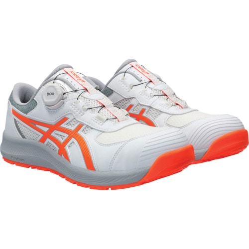 トラスコ中山 アシックス ウィンジョブ CP219 BOA ホワイト/ショッキングオレンジ 24.5cm 622-1240 (ご注文単位1足) 【直送品】