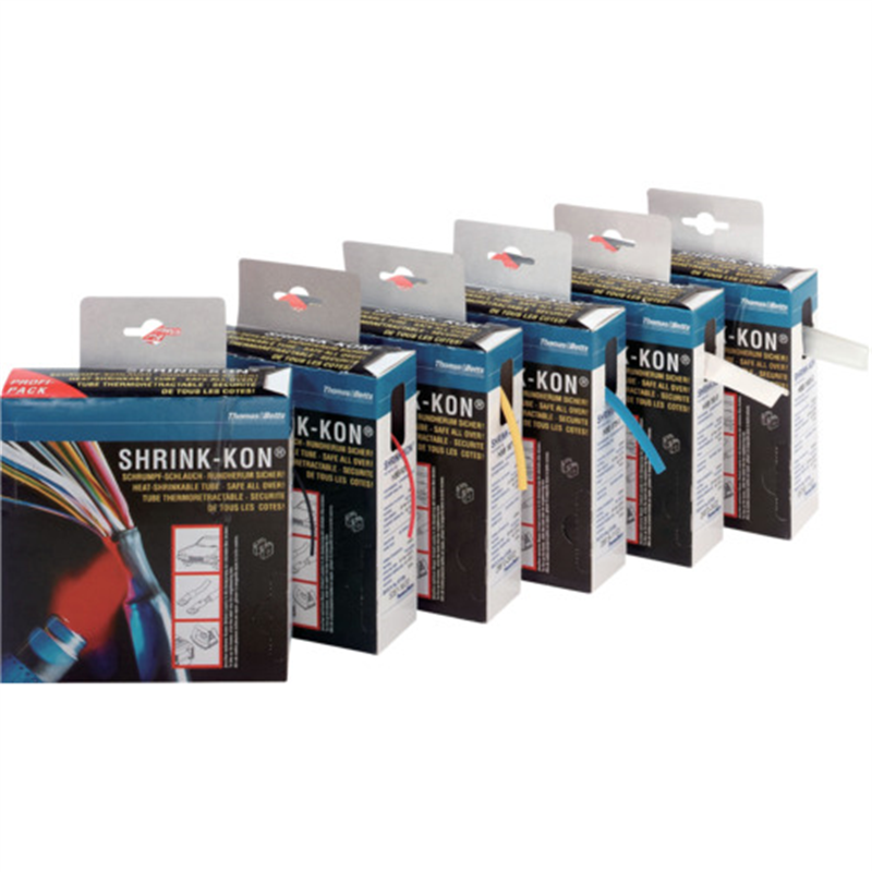 シュリンクコン 熱収縮チューブ Shrink-kon(シュリンクコン)一般用カラーボックスタイプ 赤 1巻（ご注文単位1巻）【直送品】