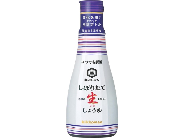 キッコーマンしぼりたて生しょうゆ200ml※軽(ご注文単位6個)【直送品】