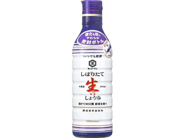 キッコーマンしぼりたて生しょうゆ450ml※軽(ご注文単位6個)【直送品】
