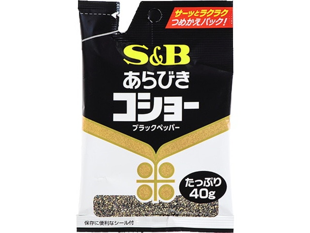 S&Bエスビー荒挽きコショー袋40g※軽(ご注文単位10個)【直送品】