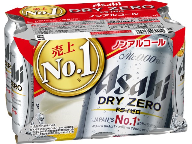 アサヒドライゼロ6缶パック350ml ※軽(ご注文単位4個)【直送品】