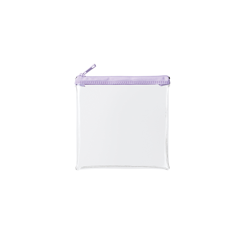 MARKLESS STYLE カラーファスナークリアポーチ S パープル TP-0042-013 1個（ご注文単位1個）【直送品】