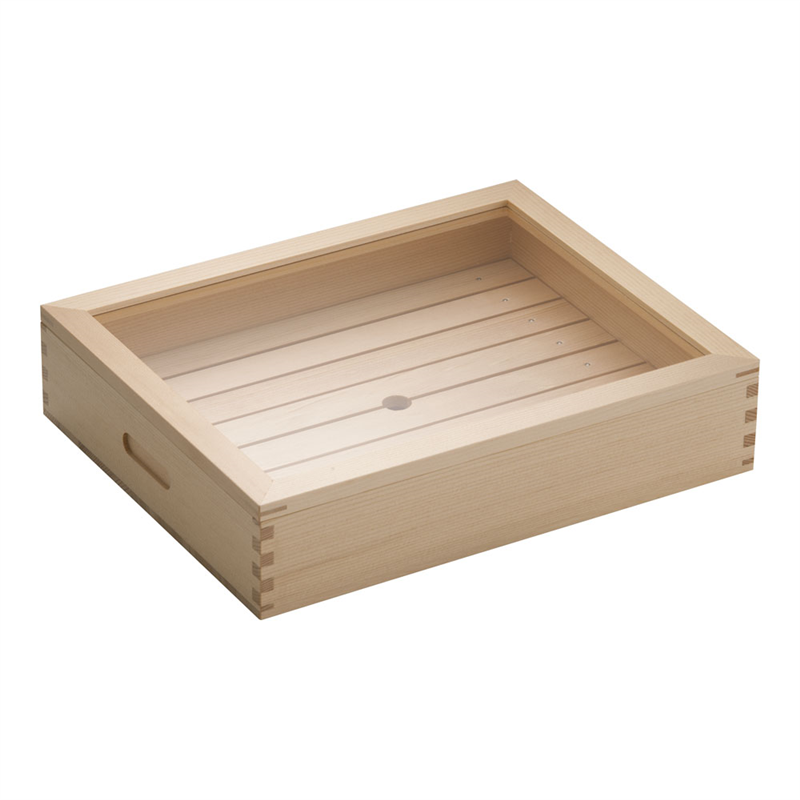 木製 ネタ箱 目皿・アクリル蓋付 小 1箱(ご注文単位1箱)【直送品】