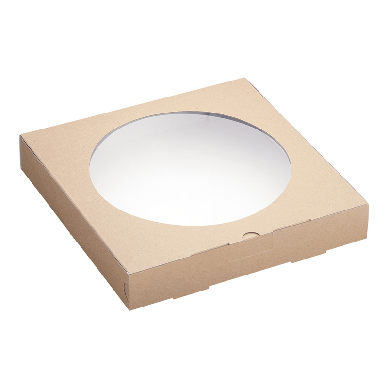 クラフトピザBOX窓付き 正角(25枚入) 1個(ご注文単位1個)【直送品】