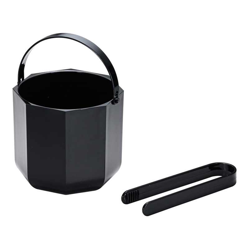 【直送品】アクリル　アイスバケット（トング付） １２２－０１６　ブラック 1箱（ご注文単位1箱）