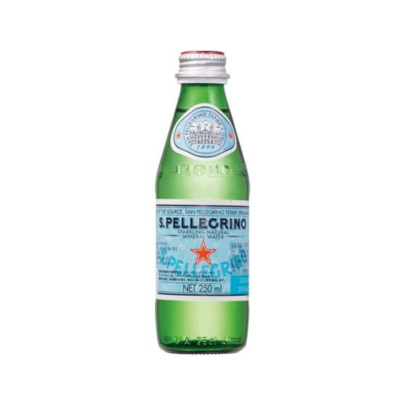サンペレグリノ スパークリングナチュラルミネラルウォーター 瓶 250mL W2-02 1本※軽（ご注文単位1本）【直送品】
