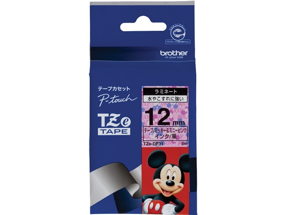 ブラザー TZテープ ミッキー&ミニーピンク TZe-DP31 1個(ご注文単位1個)【直送品】