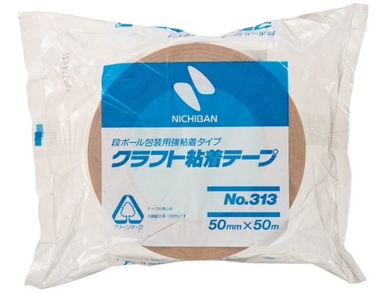 ニチバン クラフト粘着テープ 50mm×50m 313-50 1巻(ご注文単位1巻)【直送品】