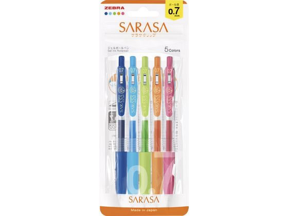 ゼブラ サラサクリップ0.7 5色セット JJB15-5C-N 1セット(ご注文単位1セット)【直送品】