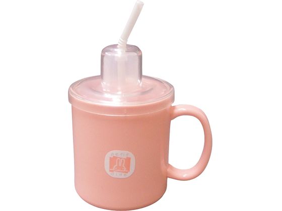 台和 ストロー付きマグカップ ピンク 1個(ご注文単位1個)【直送品】
